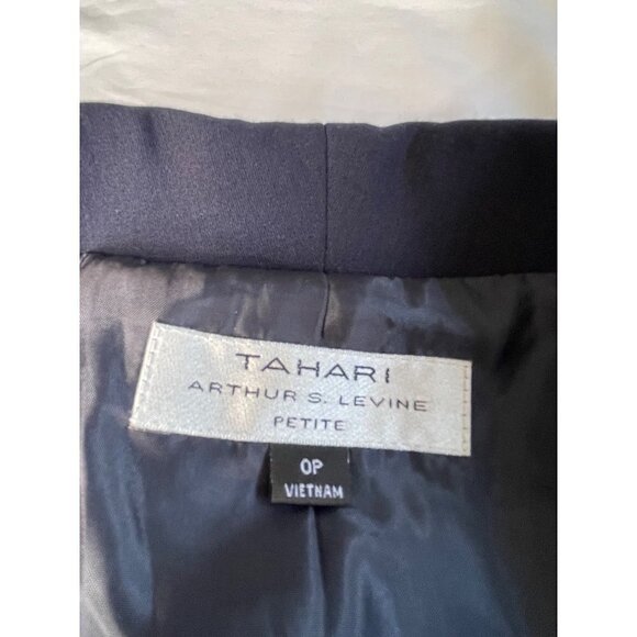 Tahari Classic Career Black Blazer Jacket Petite SZ 0P Single Gold Button #0609 - Picture 6 of 15